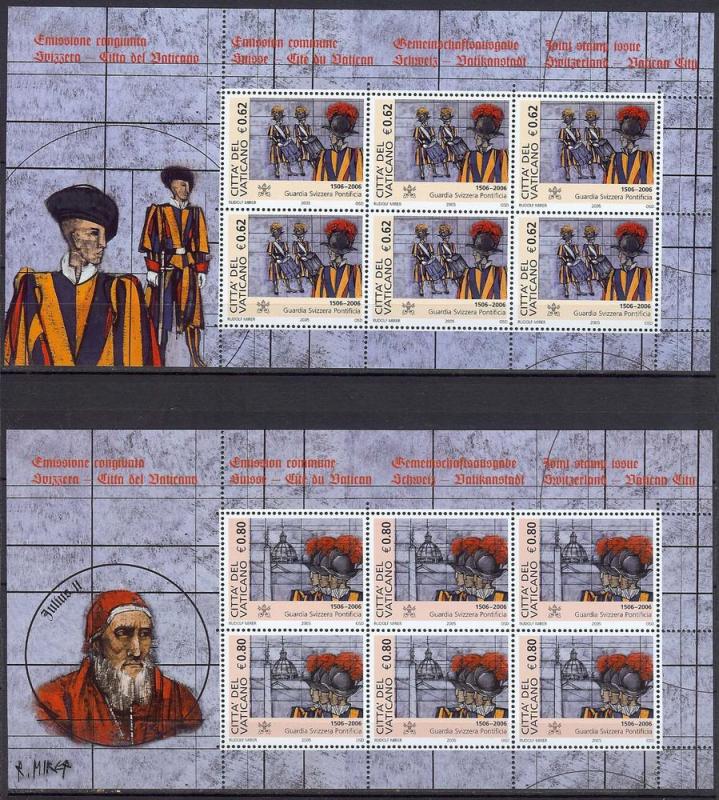 2005 - VATICAN - Sc #1315-1316 - Swiss Papal Guard - SHEET