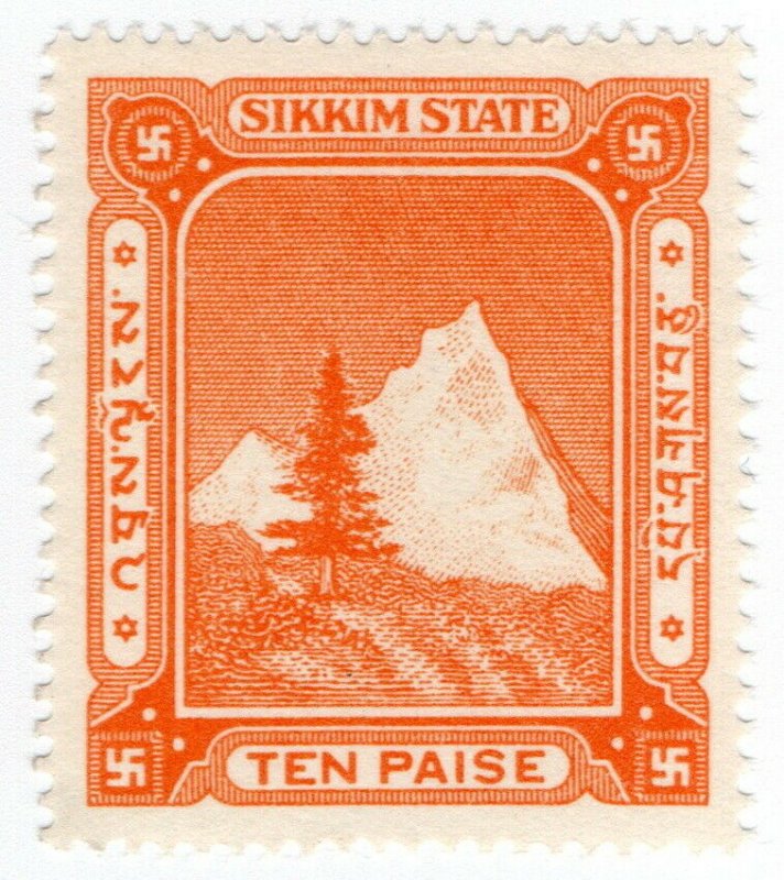 (I.B) India (Princely State) Revenue : Sikkim Duty 10p 