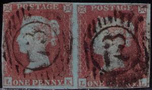 Great Britain # 3 Used VF plate 118 ,duplex 73 on pair 