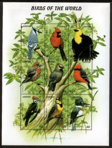 Lesotho 1999 - Birds Flora and Fauna - Sheet of 9 Stamps - Scott #1184 - MNH