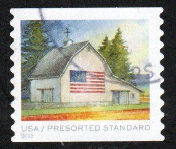 SC# 5686 - (10c) - Flags on Barns - Spring - Used Single - Off Paper