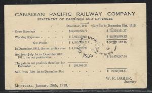 CANADA (PP1806B) KE 1C CPR RAILWAY CARD PLACE VIGER VFU