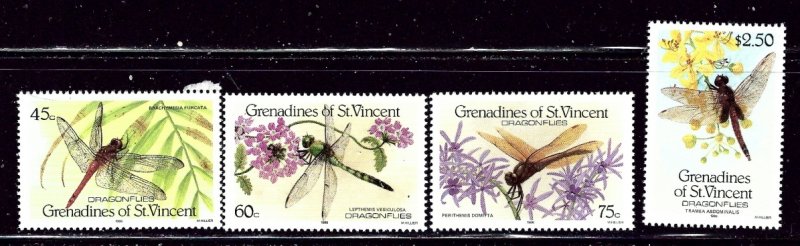 St Vincent Grenadines 546-49 MNH 1986 Dragonflies (ap3109)