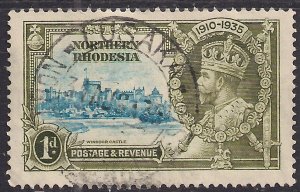 Northern Rhodesia 1935 KGV 1d Silver Jubilee used SG 18 ( F396 )