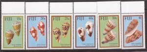 Fiji - 1987 Seahells, Admiral Cone, Geography Cone - 6 Stamp Set - Scott #564-9