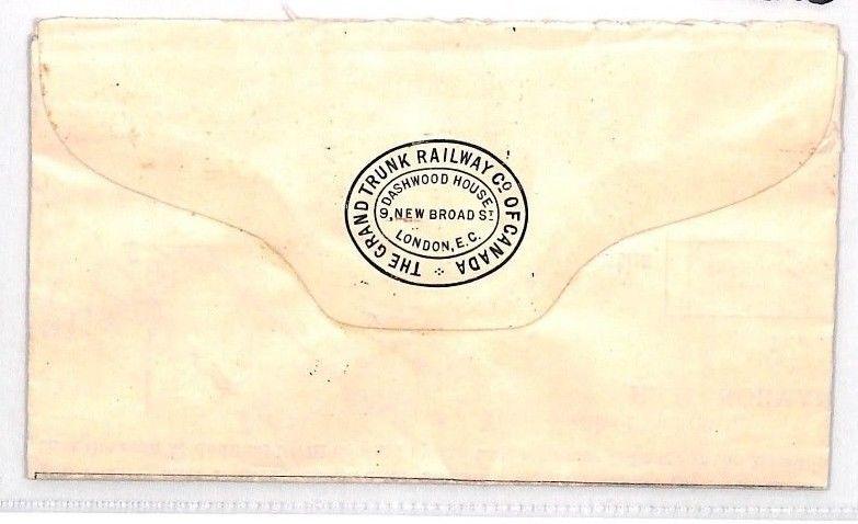 GB RED PAID MACHINE CANCEL 1917 Cover *Grand Trunk Railway Canada* Advert BN200