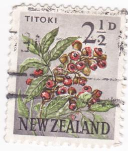 New Zealand 1960  Tree Flowers Titoki 2 1/2d used SG 784