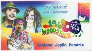 19-149, 2019, Woodstock 50th, Digital Color Postmark, FDC, New York