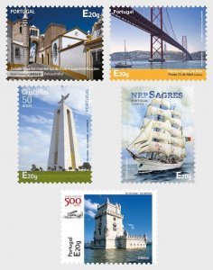 Portugal 2016 UNESCO Our cities Lisbon and Alentejo tourism set of 5 stamps MNH