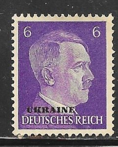 Russia N45: 6pf Hitler Ukraine O/P, unused, NG, F-VF