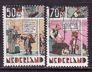 Netherlands-Sc#B607,610- id6-used semi-postal-Comic strips-1984-
