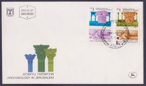 ISRAEL - 1986 ARCHAEOLOGY IN JERUSALEM - 4V - FDC