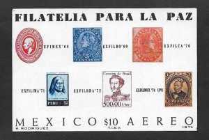 SE)1974 MEXICO, 5TH INTER-AMERICAN PHILATELIC EXHIBITION, PHILATELY FOR PEACE,