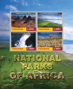 Tanzania 2015 - National Parks of Africa - Sheet of 4 Stamps - MNH