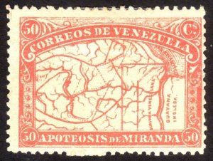 1896 Venezuela, 50c, MH , Anniversary of death Francisco de Miranda, Sc 140