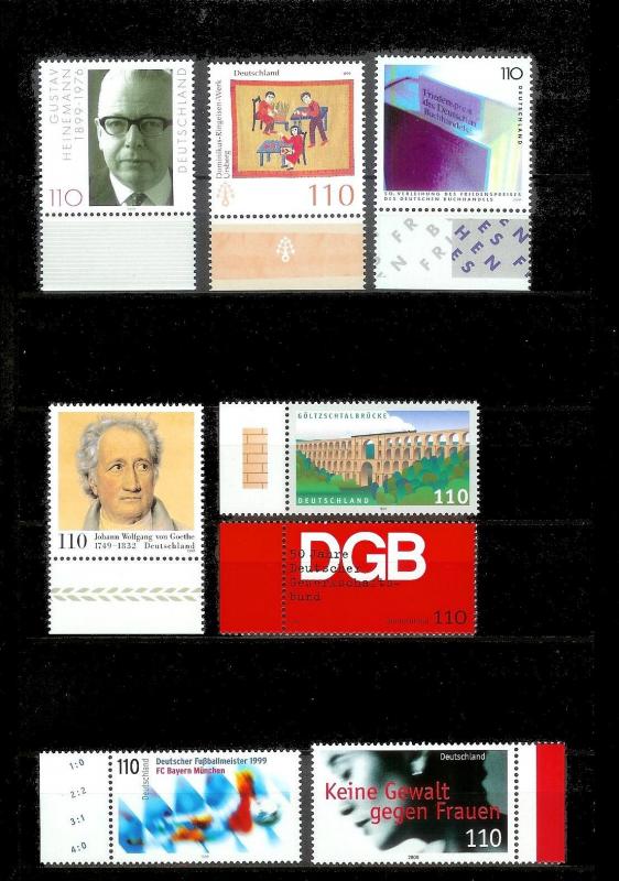 GERMANY 107 Different Mint Never Hinged Stamps Face Value=108DM+ (US$55+)