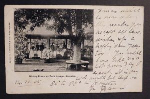1905 Postcard Cover Kingston Jamaica to Seattle Washington Dining Room RPPC
