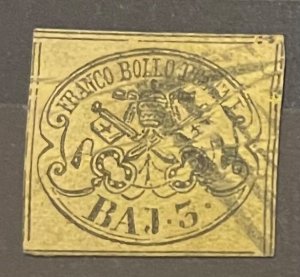 Italian Roman states 1852 SC 4c Used
