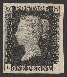 GREAT BRITAIN 1840 QV 1d black, plate 7, SG 2-PL7 cat £13,500. Very rare Mint.