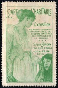 1916 France Poster Stamp Charitable Art Exposition Int'l. Committee War ...