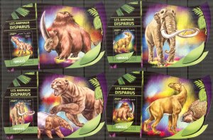Djibouti 2016 Lost Animals Mammoths 4 S/S Deluxe MNH