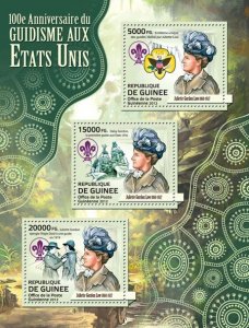 GUINEA - 2012 - Girl Guides in US - Perf 3v Sheet - Mint Never Hinged