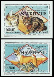 1991 Mauritania 999-1000b Cats rare