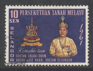 Malaya Selangor Scott 113 - SG128, 1961 Coronation 10c used