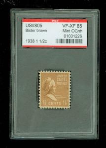 US # 803, Presidential Issue, Graded VF-XF 85 Mint OGnh