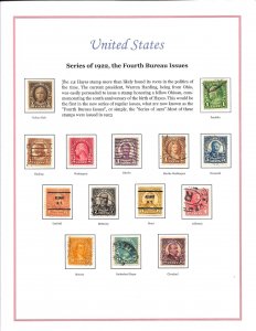 United States High Quality Album Sheets and Stamps - 1922 4th Bureaus