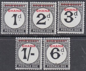 GHANA Sc # 16-20 CPL MNH SET of 5 POSTAGE DUES