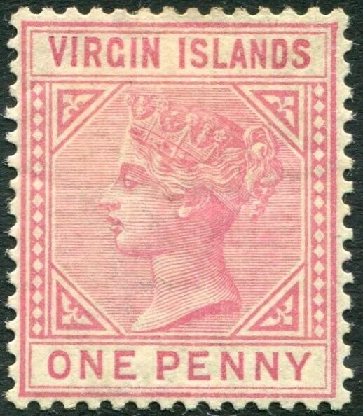 BRITISH VIRGIN ISLANDS-1883 1d Pale Rose Sg 29 hinge remainder MM V33660