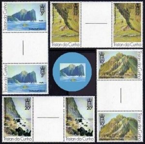 Tristan da Cunha 268-271 gutter,MNH.Mi 270-273. Art 1980.Sketches by R.Svensson.