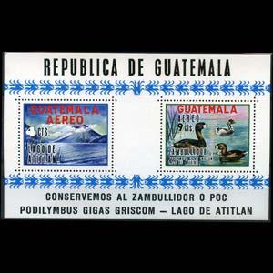 GUATEMALA 1970 - Scott# C448a S/S Birds-Giant Grebes NH