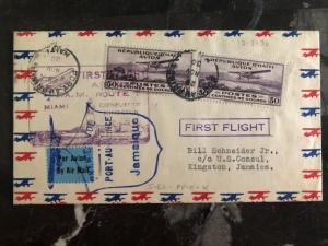 1930 Haiti First Flight cover FFC to Us Consul Kingston Jamaica