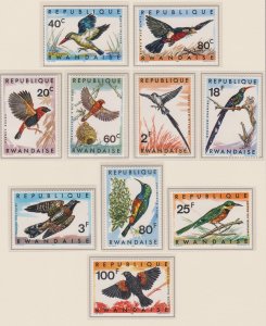 Rwanda # 239-248, Birds, Mint NH, 1/2 Cat.