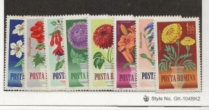 ROMANIA Sc 1623-30 NH issue of 1964 - FLOWERS 