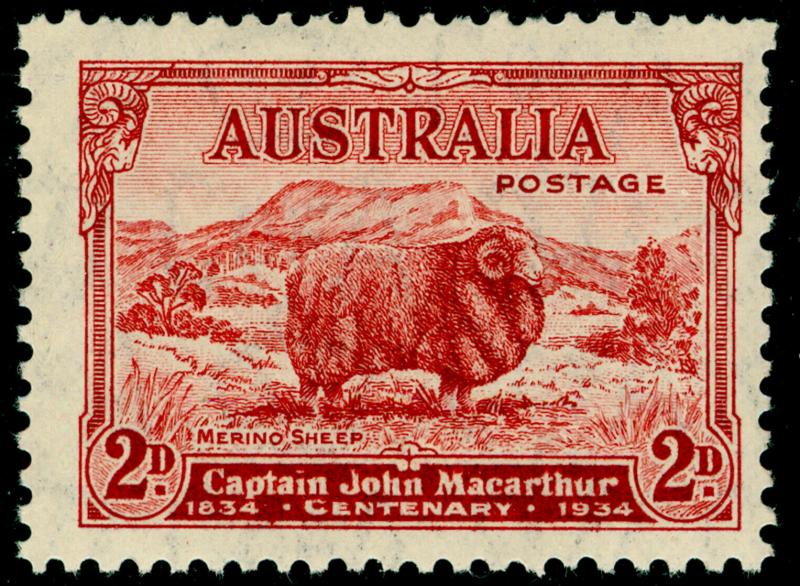 AUSTRALIA SG150, 2d carmine-red DIE A, UNMOUNTED MINT.