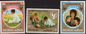 Thematic stamps DUBAI 1971 UNICEF 3v 385/7  used