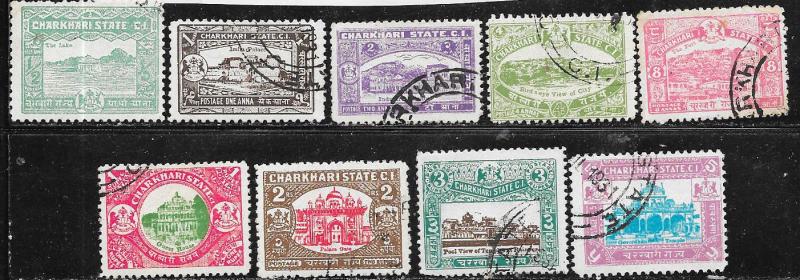 India - Charkhari  #28-36 Set Complete (U) CV $3.25