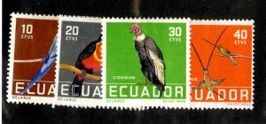 ECUADOR 634-7  MH   SCV $9.80  BIN $4.00 BIRDS