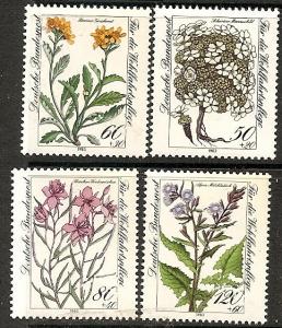Germany  B611-14 MNH 1983 Flowers