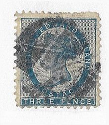 Prince Edward island (Canada) Sc #6 3p blue  cork cancel Fine