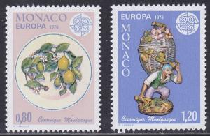 Monaco # 1023-1024, Europa - 19th Century Plate & Figurine, NH, 1/2 Cat.