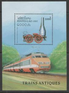 LAOS SGMS1546 1997 STEAM LOCOMOTIVES MNH