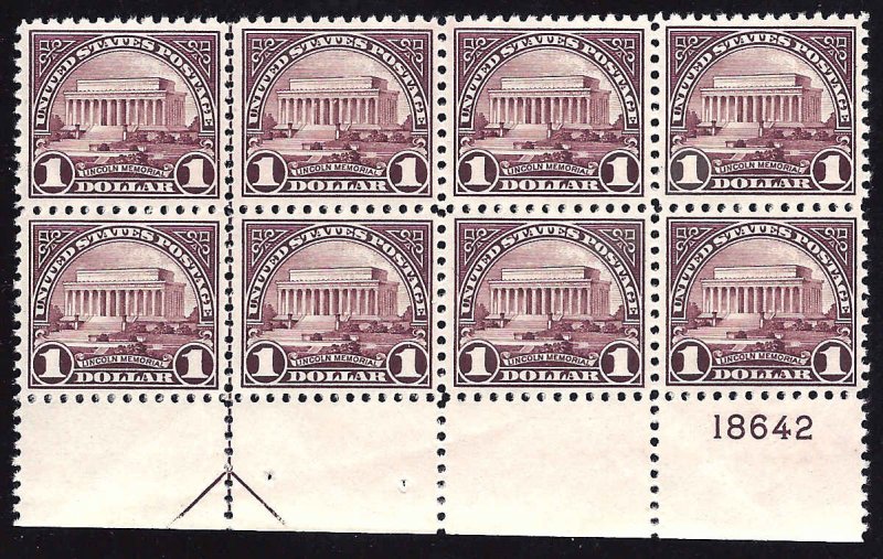 571 Mint,OG,NH... Block of 8 w/Arrow and Plate#... SCV $675.00