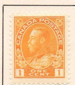 Canada Sc 105 1922 1c orange yellow GV Admiral issue stamp mint