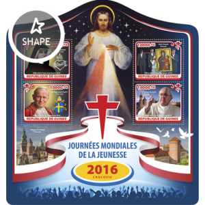 GUINEA 2016 SHEET WORLD YOUTH DAY POPES FRANCIS JOHN PAUL