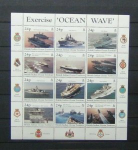 BIOT 1997 Exercise Ocean Wave Miniature Sheet MNH