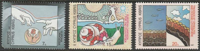 Cyprus, #693-695  MNH From 1987